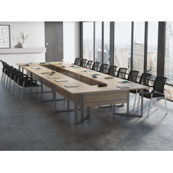 Krzesła Vienna (26 szt ) Stół konferencyjny 690x200cm Twist H26 na 26 osób